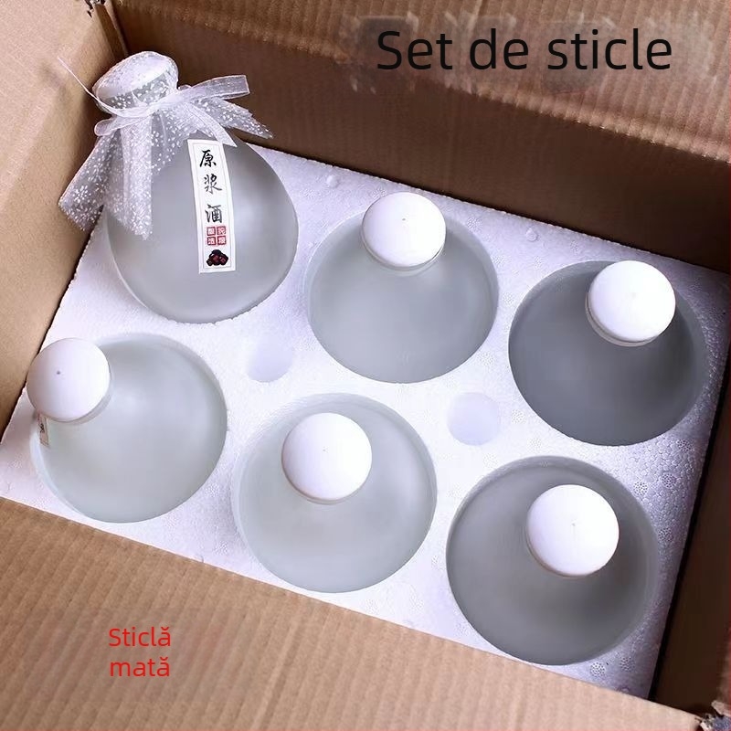 Sticlă din sticlă pentru fermentare acasă a vinului de fructe, sigilată, cu mâner, 0,5 kg, înaltă calitate
