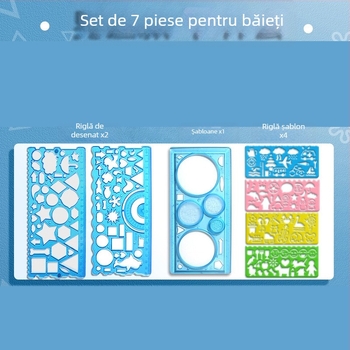 Set Wanhua de rigle pentru elevi – desen, șabloane pentru ziar desenat manual, riglă multifuncțională