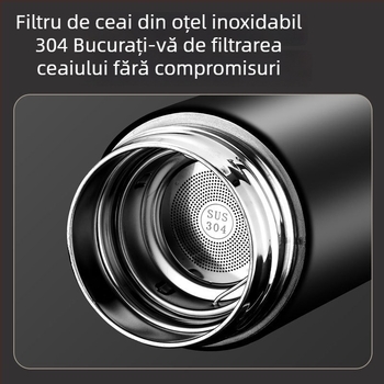 Cana termoizolantă din oțel inoxidabil 304, cu afișaj inteligent al temperaturii, citire digitală, pentru birou, cadou corporativ cu logo personalizat