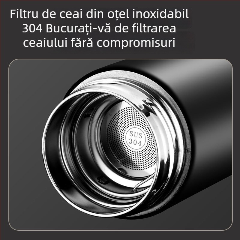 Cana termoizolantă din oțel inoxidabil 304, cu afișaj inteligent al temperaturii, citire digitală, pentru birou, cadou corporativ cu logo personalizat