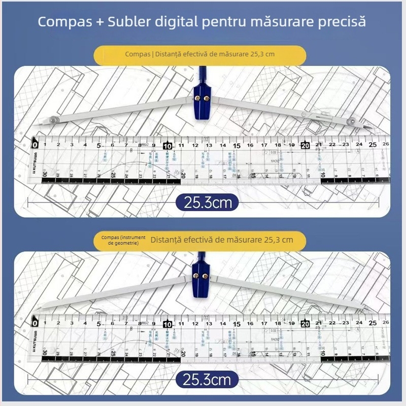 Set de instrumente de desen pentru inginerie civilă și proiectare arhitecturală