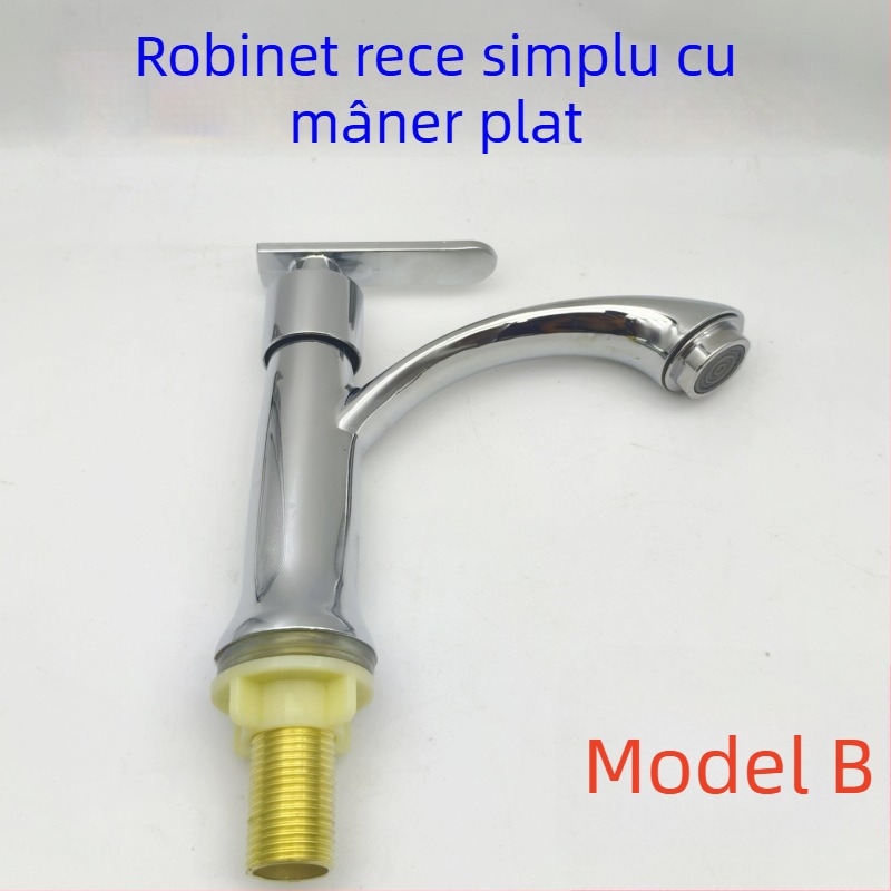 Robinet de baie pentru chiuvetă, cu un singur mâner, apă rece, montaj printr-o singură gaură