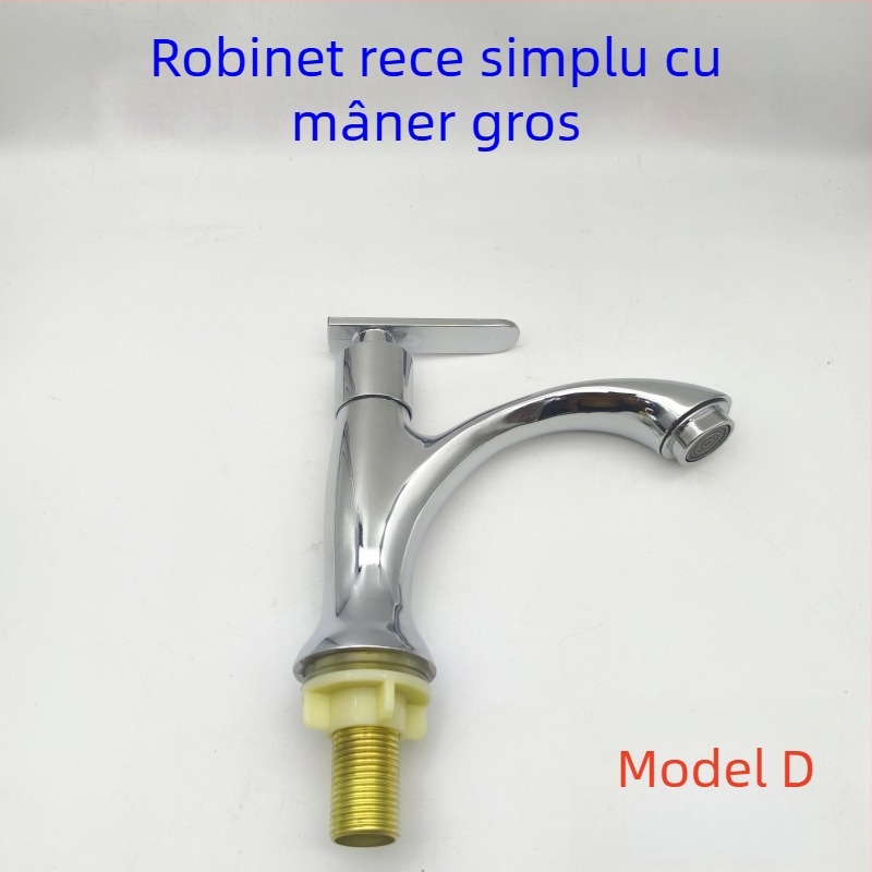 Robinet de baie pentru chiuvetă, cu un singur mâner, apă rece, montaj printr-o singură gaură