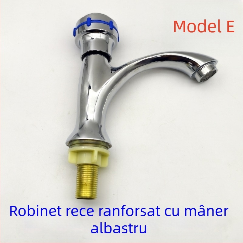 Robinet de baie pentru chiuvetă, cu un singur mâner, apă rece, montaj printr-o singură gaură