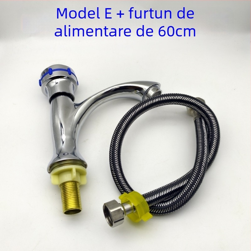 Robinet de baie pentru chiuvetă, cu un singur mâner, apă rece, montaj printr-o singură gaură