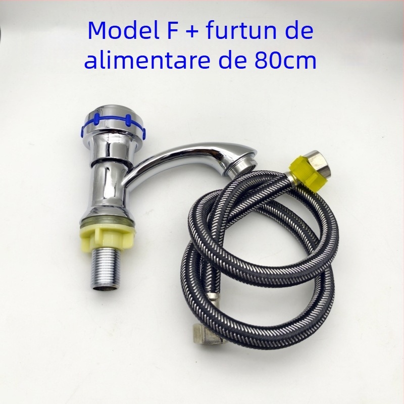 Robinet de baie pentru chiuvetă, cu un singur mâner, apă rece, montaj printr-o singură gaură