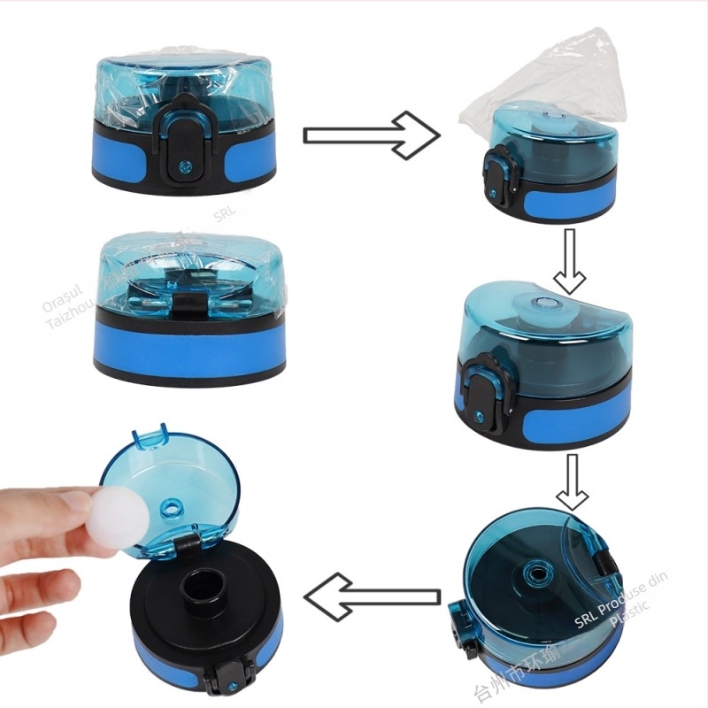 Capac pentru pahar sport de 32oz, diametru interior 65 mm, capac cu pai în stil spațial, sigilat, din plastic