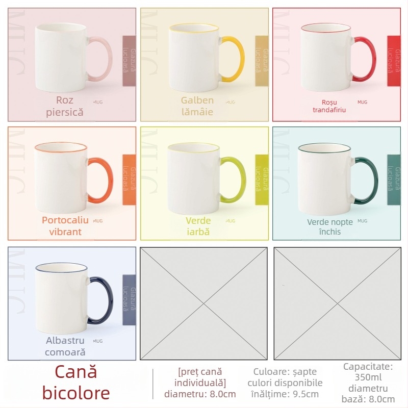 Ceașcă ceramică cu fotografie personalizată și logo prin transfer termic
