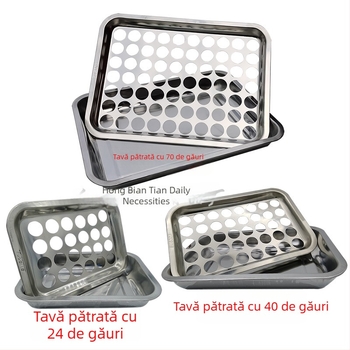 Suport pentru pahare de vin din oțel inoxidabil, tavă pătrată cu găuri, 24–77 găuri