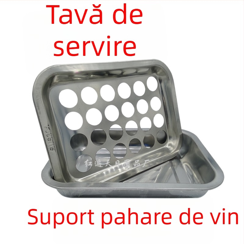 Suport pentru pahare de vin din oțel inoxidabil, tavă pătrată cu găuri, 24–77 găuri
