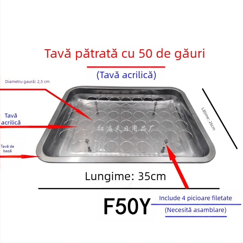 Suport pentru pahare de vin din oțel inoxidabil, tavă pătrată cu găuri, 24–77 găuri