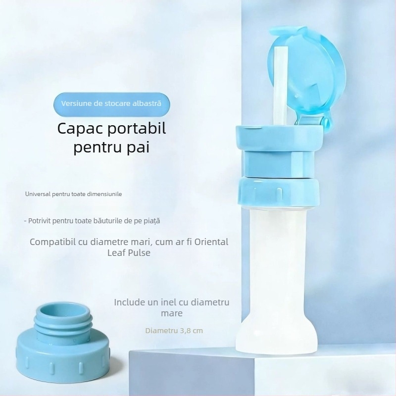 Capac 3 în 1 pentru sticlă cu pai, adaptor pentru gură mare și capac de conversie a gurii pentru sticlele copiilor, design cu frunză Orientală