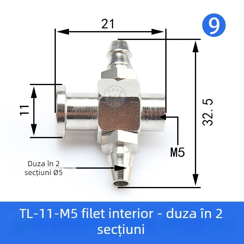Accesorii pentru brațul robotic: ventuză, cap mare și cap mic, adaptor filet M5, T din fier și cot, conector pneumatic rapid
