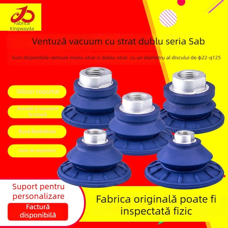 Cupă de vid pentru brațul robotic, cu strat simplu și strat dublu, diametre 22/30/40/50/60/80/100/125 mm