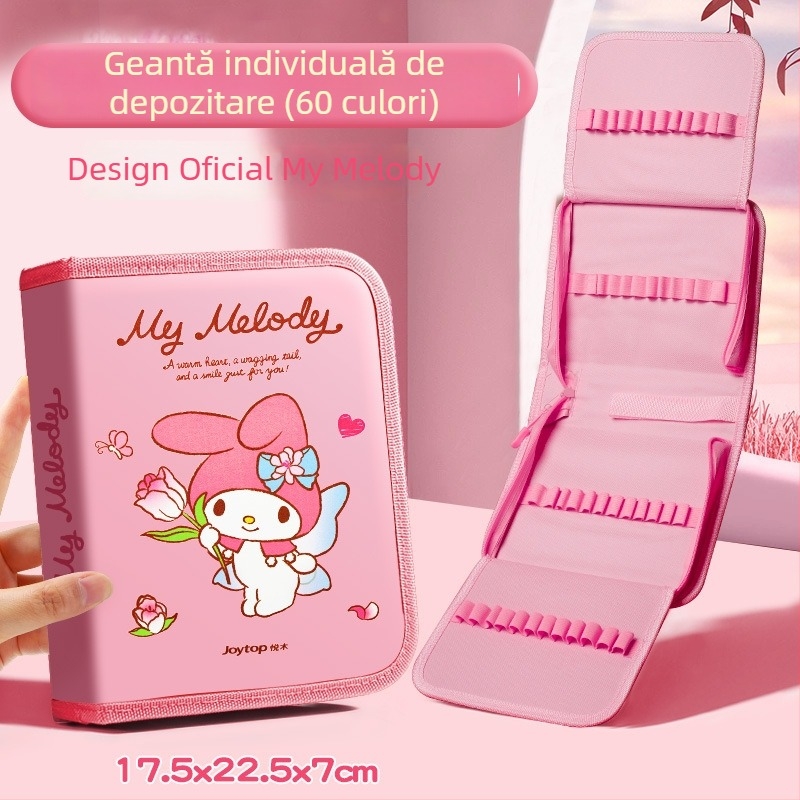 Geantă de depozitare Sanrio pentru markere acrilice, 24 de culori, pentru copii