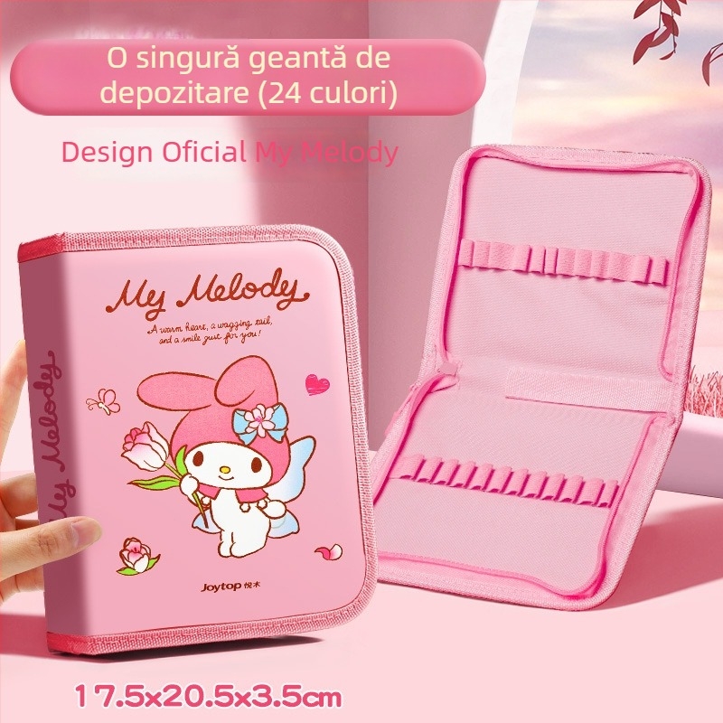 Geantă de depozitare Sanrio pentru markere acrilice, 24 de culori, pentru copii