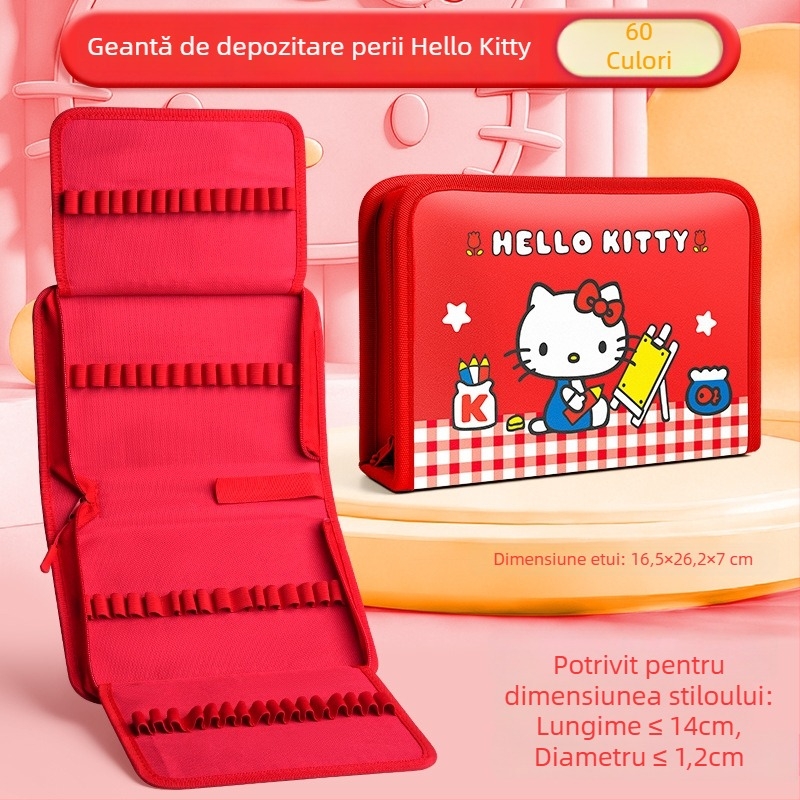 Geantă de depozitare Sanrio pentru markere acrilice, 24 de culori, pentru copii
