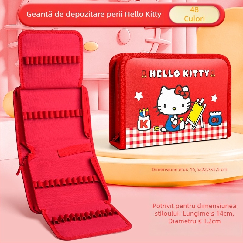 Geantă de depozitare Sanrio pentru markere acrilice, 24 de culori, pentru copii