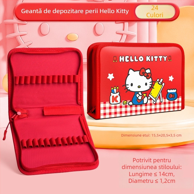 Geantă de depozitare Sanrio pentru markere acrilice, 24 de culori, pentru copii
