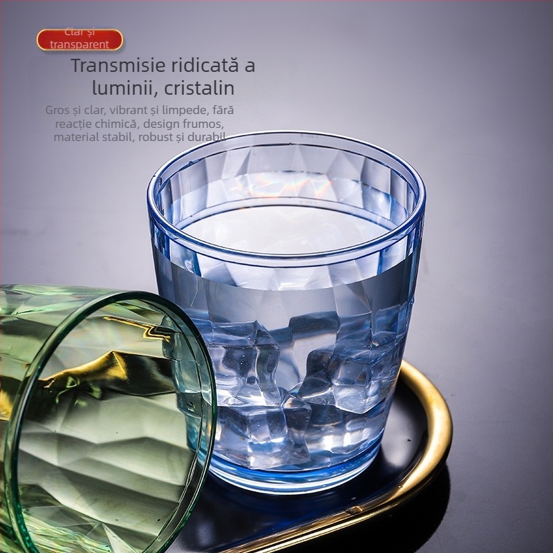 Pahar de apă din acrilic, material PC, stil de relaxare, rezistent la temperaturi înalte și la impact
