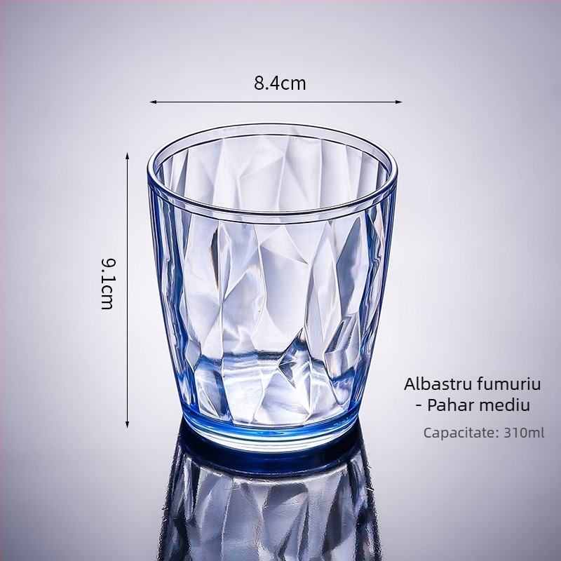 Pahar de apă din acrilic, material PC, stil de relaxare, rezistent la temperaturi înalte și la impact