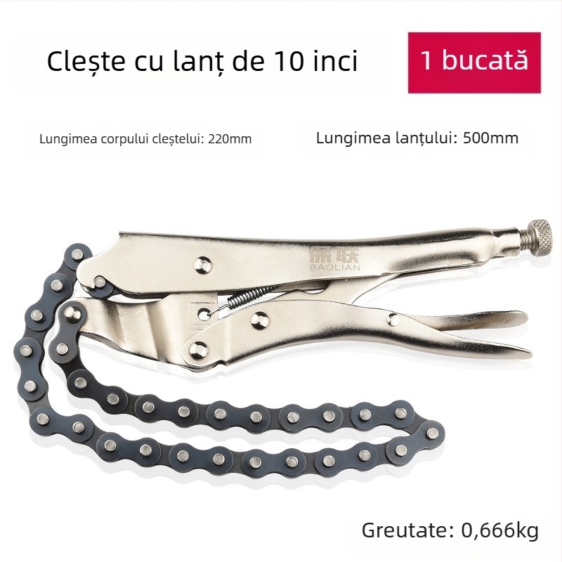 Clește industrial multifuncțional cu gură rotundă, clemă automată tip C și vârf plat pentru etanșare rapidă