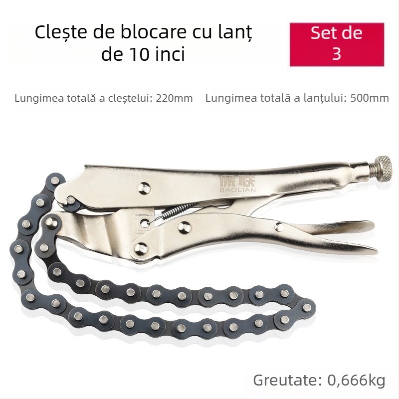 Clește industrial multifuncțional cu gură rotundă, clemă automată tip C și vârf plat pentru etanșare rapidă
