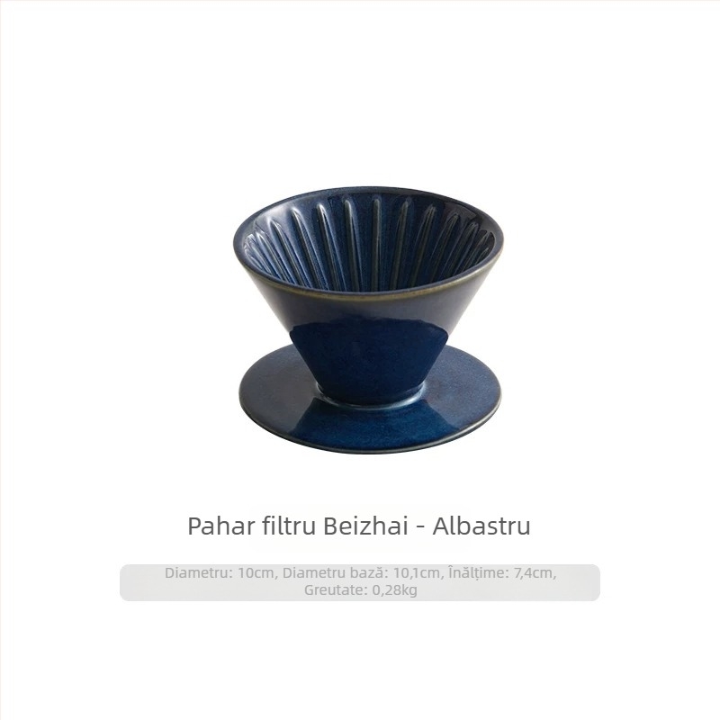 Cafetieră ceramică pentru cafea turnată manual, filtru în stil englezesc, set retro de filtre pentru cafea, ustensile pentru filtrare prin picurare, set cadou