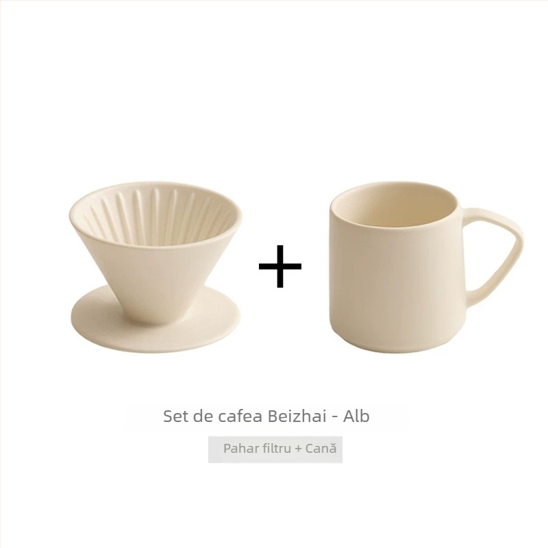 Cafetieră ceramică pentru cafea turnată manual, filtru în stil englezesc, set retro de filtre pentru cafea, ustensile pentru filtrare prin picurare, set cadou