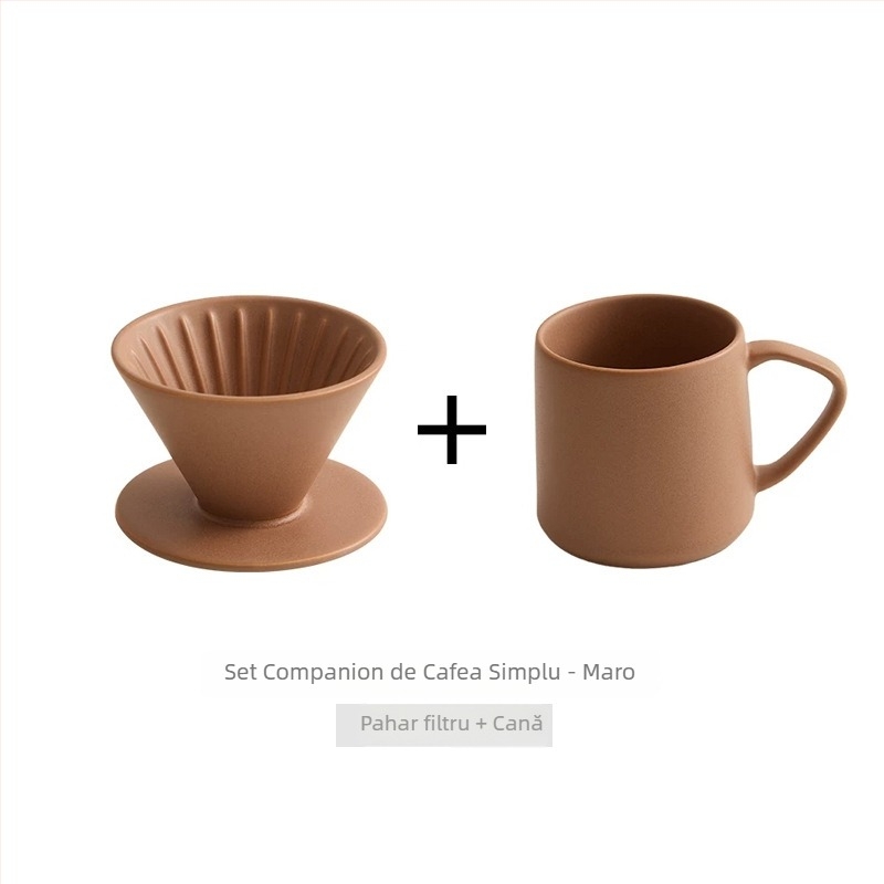 Cafetieră ceramică pentru cafea turnată manual, filtru în stil englezesc, set retro de filtre pentru cafea, ustensile pentru filtrare prin picurare, set cadou