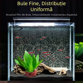 Kit acvariu cu bule de oxigen: bandă de bule, cascadă de bule, pietre cu bule, disc de aer nano, decor peisaj, perdea de aer, pompă de oxigen