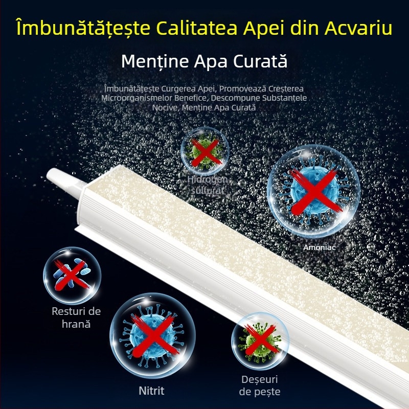Kit acvariu cu bule de oxigen: bandă de bule, cascadă de bule, pietre cu bule, disc de aer nano, decor peisaj, perdea de aer, pompă de oxigen