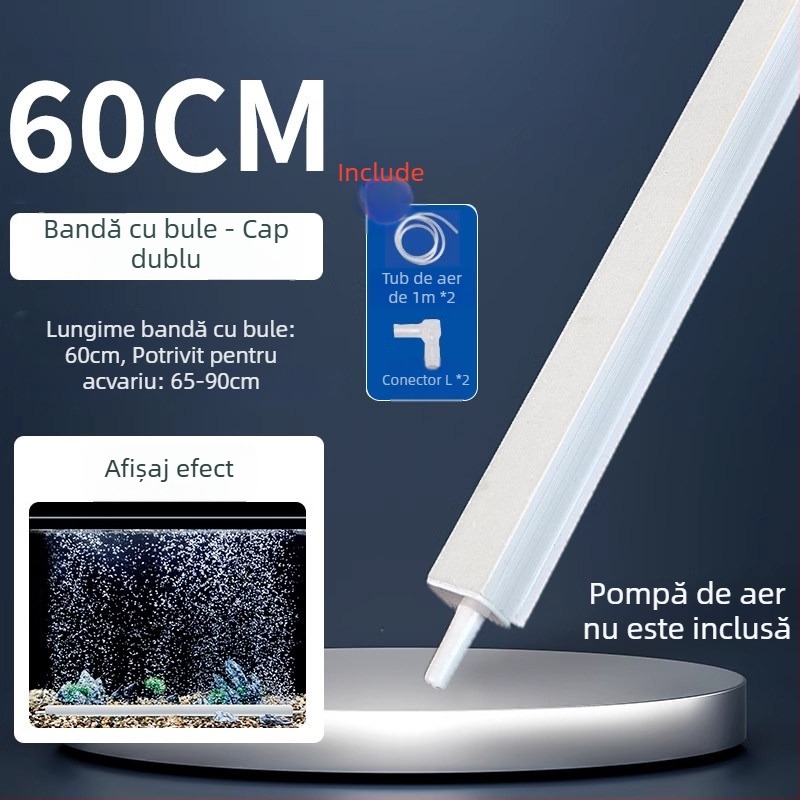 Kit acvariu cu bule de oxigen: bandă de bule, cascadă de bule, pietre cu bule, disc de aer nano, decor peisaj, perdea de aer, pompă de oxigen