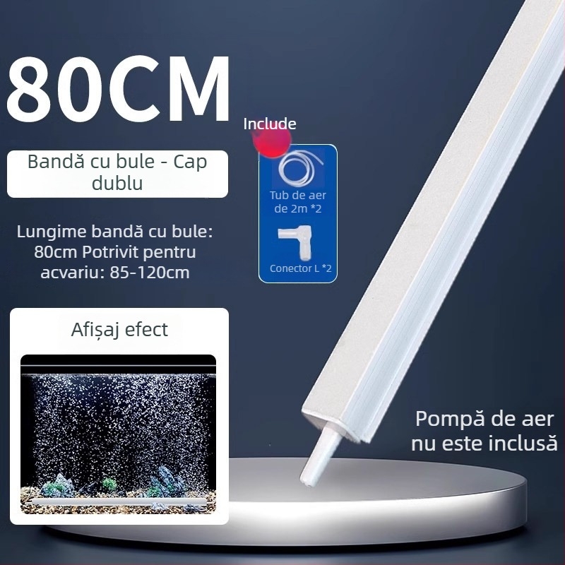 Kit acvariu cu bule de oxigen: bandă de bule, cascadă de bule, pietre cu bule, disc de aer nano, decor peisaj, perdea de aer, pompă de oxigen