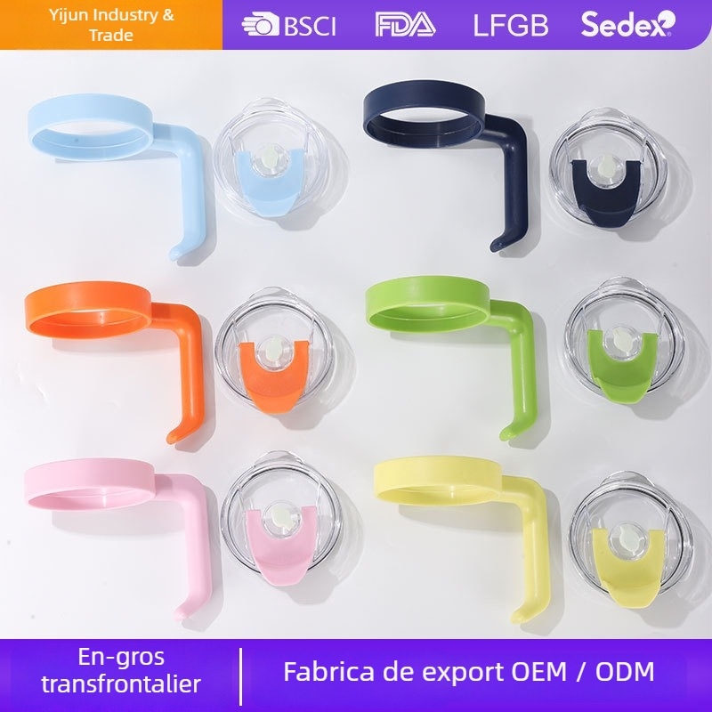 Pahar de 40 oz cu mâner și capac, a treia generație, capac dublu pentru băuturi, anti-cădere, capac din plastic pentru pai, mâner din plastic