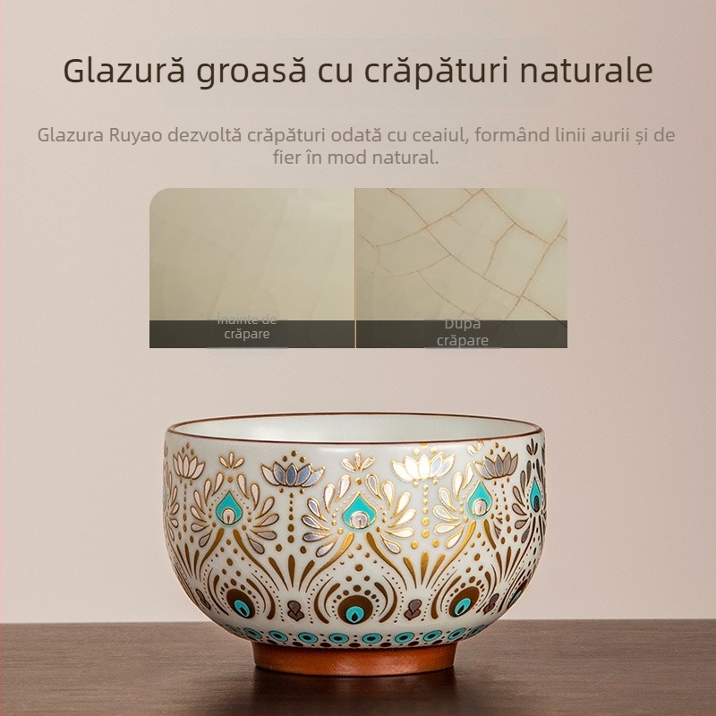 Căniță Arhat din porțelan, decor cu glazură peste glazură, stil nou chinezesc, pentru uz casnic, cană unică