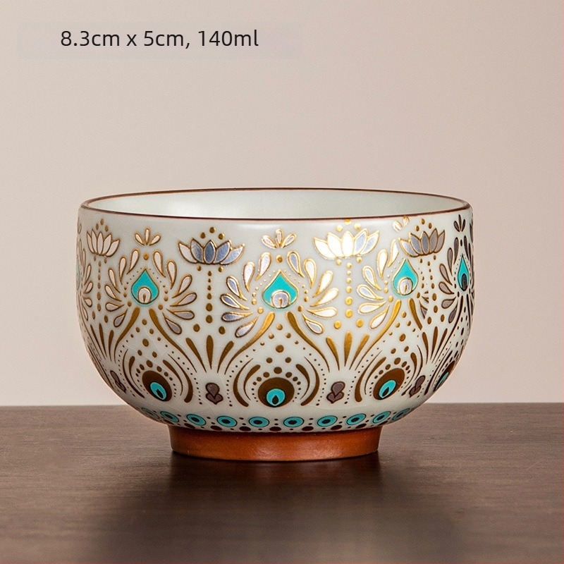 Căniță Arhat din porțelan, decor cu glazură peste glazură, stil nou chinezesc, pentru uz casnic, cană unică