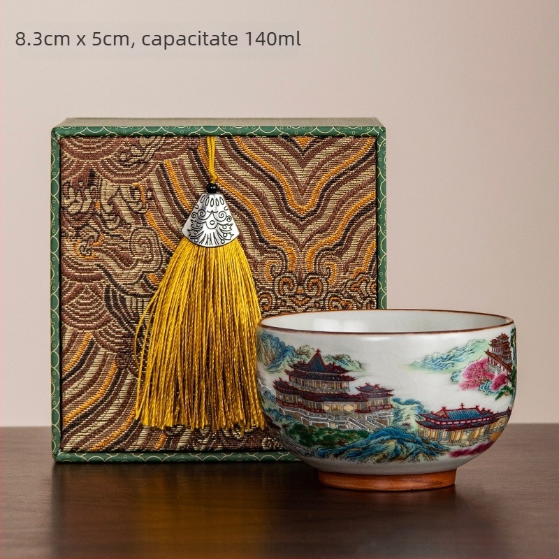 Căniță Arhat din porțelan, decor cu glazură peste glazură, stil nou chinezesc, pentru uz casnic, cană unică