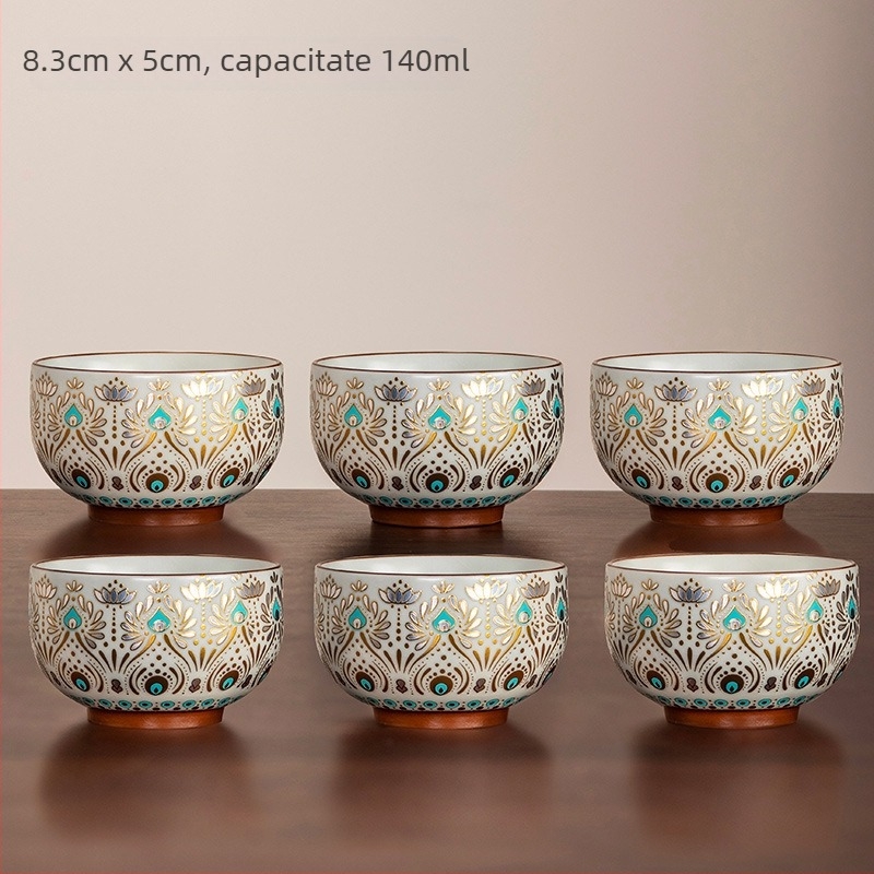 Căniță Arhat din porțelan, decor cu glazură peste glazură, stil nou chinezesc, pentru uz casnic, cană unică