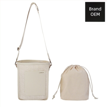 Geantă tip bucket cu logo personalizat, stil retro, crossbody pentru femei, din canvas tricotat, design premium