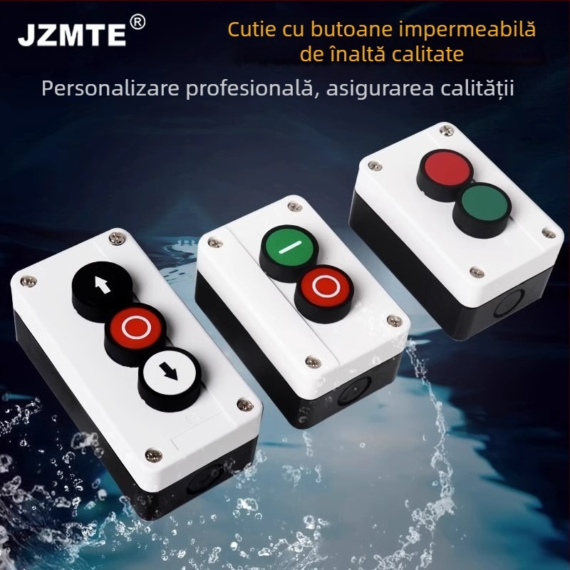 Cutie de control portabilă industrială cu buton impermeabil pornire/oprit, indicator cu săgeată și oprire de urgență cu resetare automată