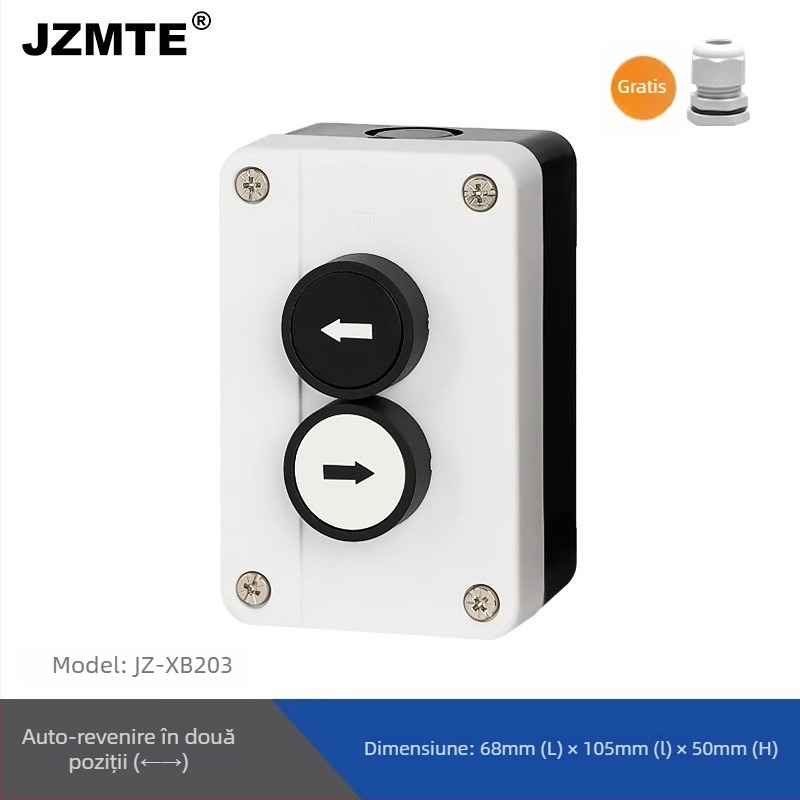 Cutie de control portabilă industrială cu buton impermeabil pornire/oprit, indicator cu săgeată și oprire de urgență cu resetare automată