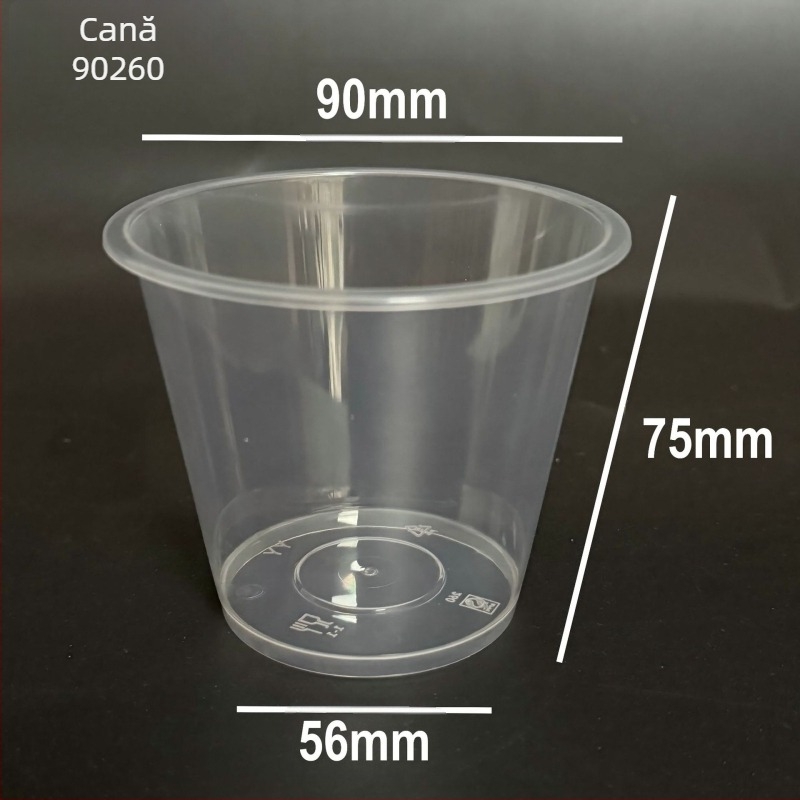 Cupe de unică folosință pentru ceai cu lapte, diametru 90 mm, pahare din plastic mat, pentru băuturi reci, ceai de fructe și lapte de soia