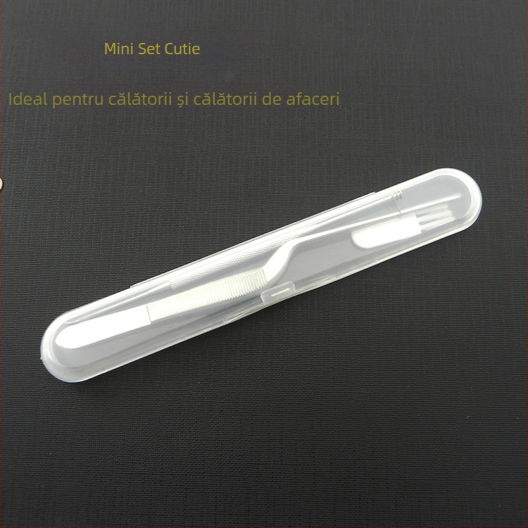 Set de unelte pentru curățarea urechilor din oțel inoxidabil, vârfuri rotunde pentru urechi, bețișoare de curățare din bumbac cu două capete și unealtă de curățare cu două capete