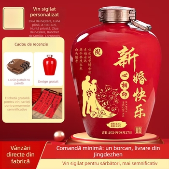 Sticle ceramice Jingdezhen, personalizate pentru vin, pentru nunți, sărbători de Lună Plină și 100 de zile