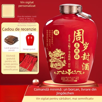 Sticle ceramice Jingdezhen, personalizate pentru vin, pentru nunți, sărbători de Lună Plină și 100 de zile