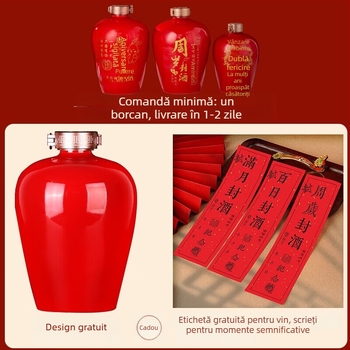 Sticle ceramice Jingdezhen, personalizate pentru vin, pentru nunți, sărbători de Lună Plină și 100 de zile