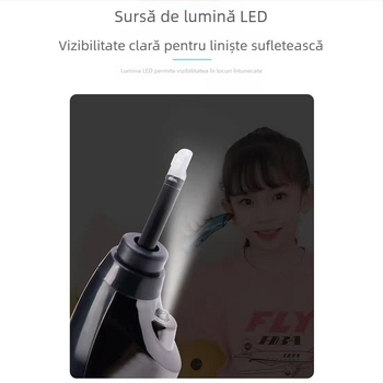 Instrument de curățare a urechilor cu lumină, reîncărcabil, lingură de urechi cu cap moale, portabil pentru uz casnic, pentru adulți