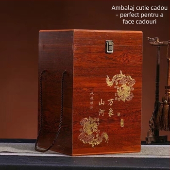 Vas ceramic pentru vin cu model retro de munți și râuri, sticlă goală decorativă pentru vitrină, recipient de vin sigilat pentru uz casnic