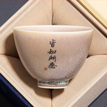 Ceșă ceramică cu glazură galbenă de cuptor, formă de inimă de pui, set Gongfu de lux, utilizare personală